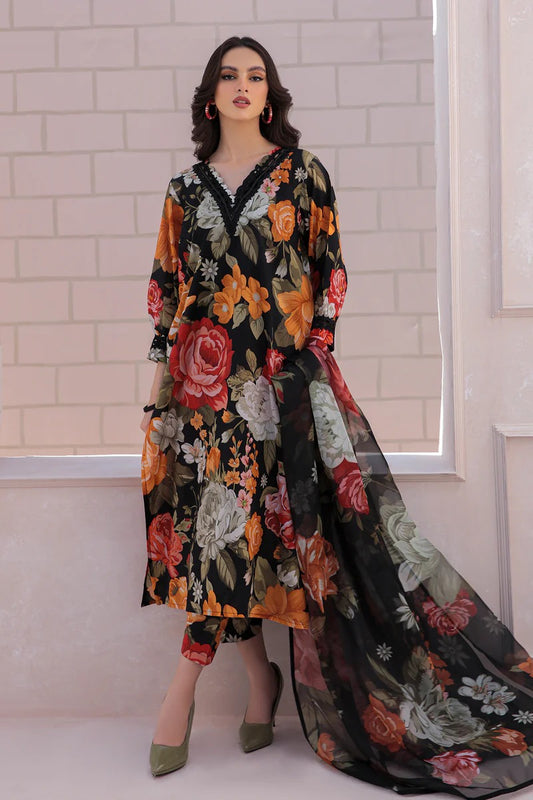Alif Digital Printed Shamoz Silk 3 piece suit Winter Collection | Winter Dress By ALIF Collection