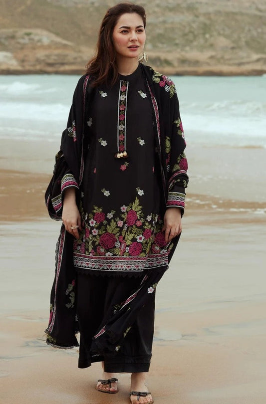 Cross Stitch Embroidered Dhanak Three Piece By ALIF Collection Official
