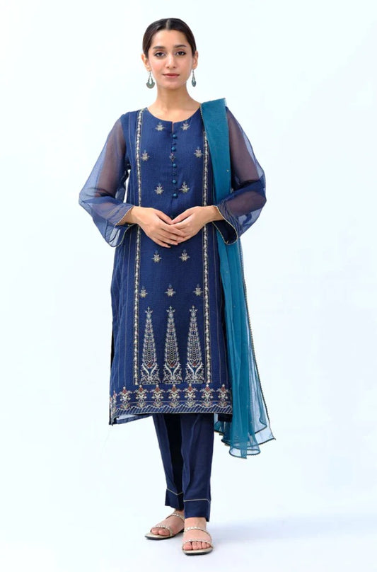 Khaadi Net Embroidery 3pc Suit Winter Ladies Collection By Alif