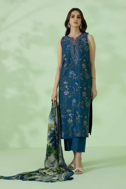 Sapphire Embroidered Dhanak Three Piece By Alif Collection Official