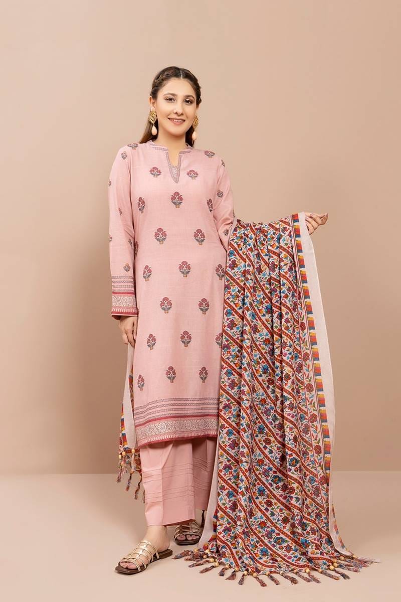 Kayseria Embroidered Dhanak Three Piece Alif Collection