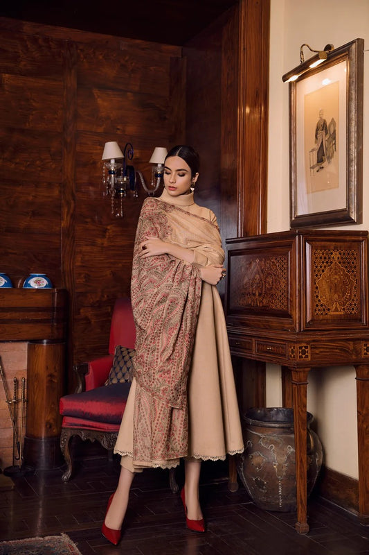 Bareeze Skin Embroidered Dhanak Three Piece Winter Collection By Alif Official