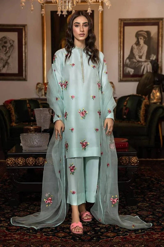 Alif Collection Embroidered Airjet SHAMOZ Silk Three Piece Women's Clothing