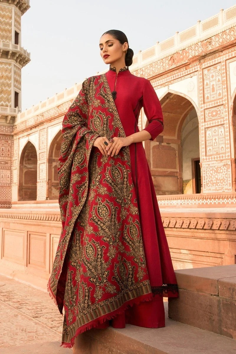 Bareeze RED Embroidered Dhanak Three Piece Winter Collection