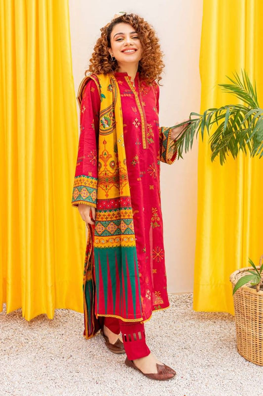 Batik Embroidered Linen Three Piece By Alif Online Shopping Store
