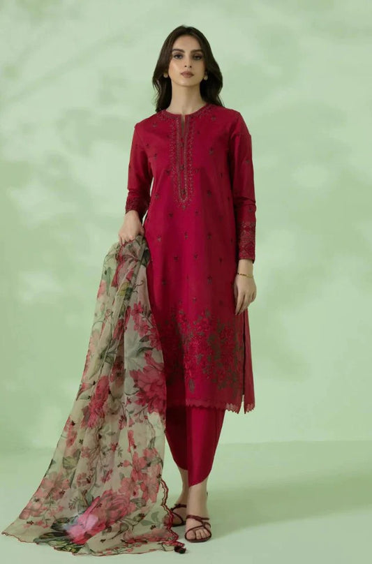 Sapphire Embroidered Dhanak Three Piece By Alif Store