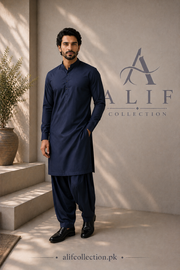 Premium Wash & Wear | Navy Blue ALIF Collection